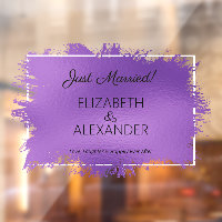 Just Married! Purple Faux Foil
