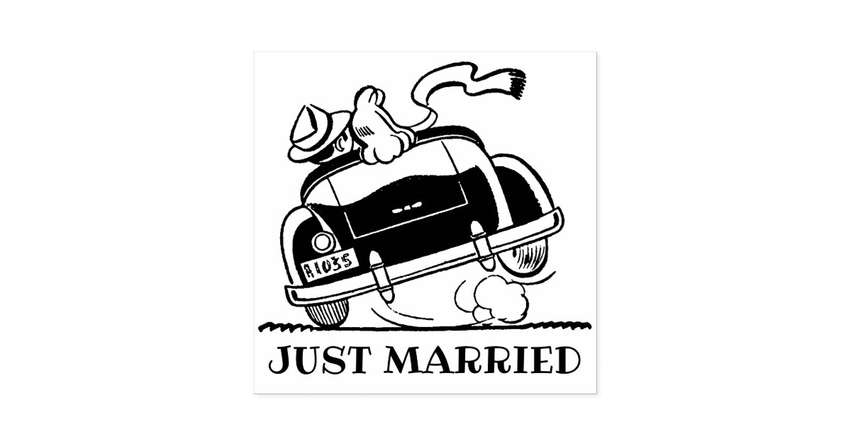 Just Married Retro 1950's vintage comic art Rubber Stamp | Zazzle.ca