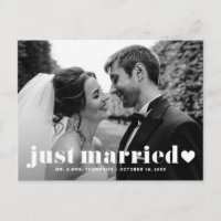 Just Married Retro Bold Typography Photo Overlay