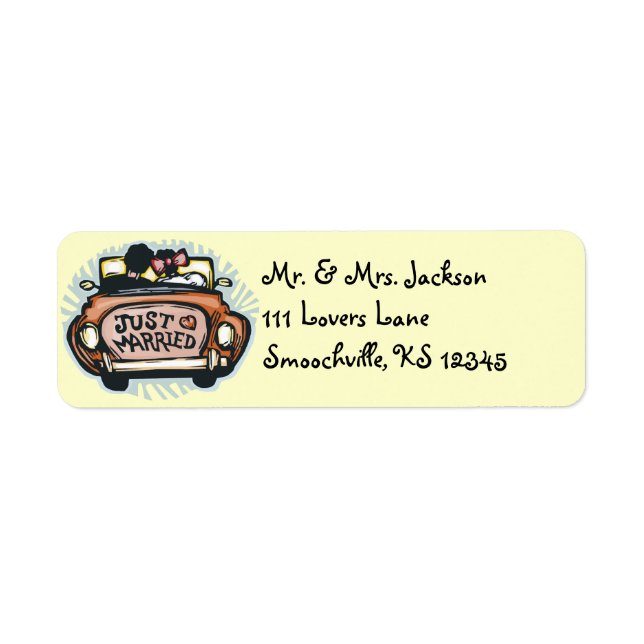 Just Married Return Address Labels (Front)