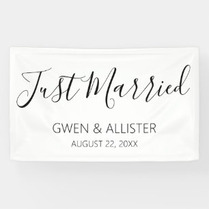 Just Married Rustic Wedding Car Decoration Banner