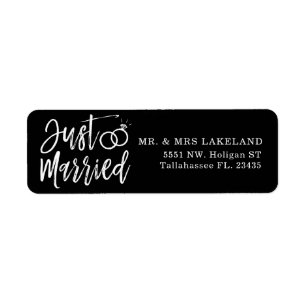 Just Married Script   Personalized Black