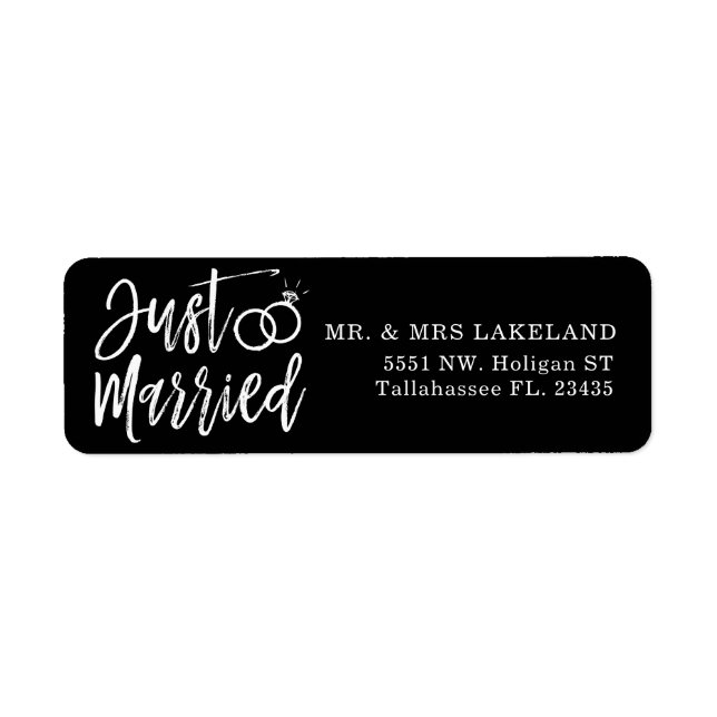 Just Married Script | Personalized Black (Front)