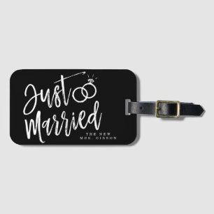 Just Married Script   Personalized Luggage Tag