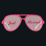 Just Married Shades<br><div class="desc">Perfect for the beach bound couple ... just married shades with pink and white background and pink frames. Just Married is in a hot pink script font.</div>