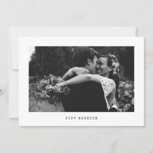 Just Married Simple Wedding Photo Announcement