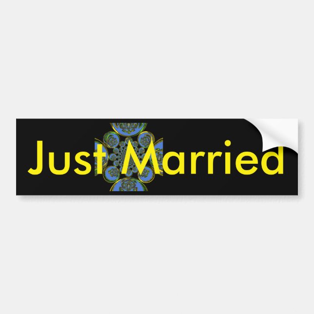 Just Married Sticker Template Car Bumper Sticker (Front)