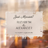 Just Married! Taupe Faux Foil