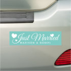 Just Married Teal Personalized Newlywed Wedding