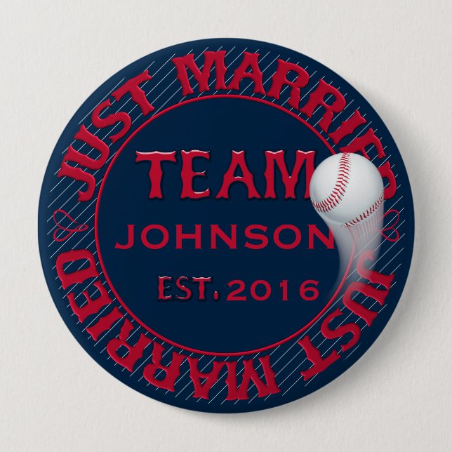 Just Married Team 01-CUSTOMIZED Button Pin (Front)