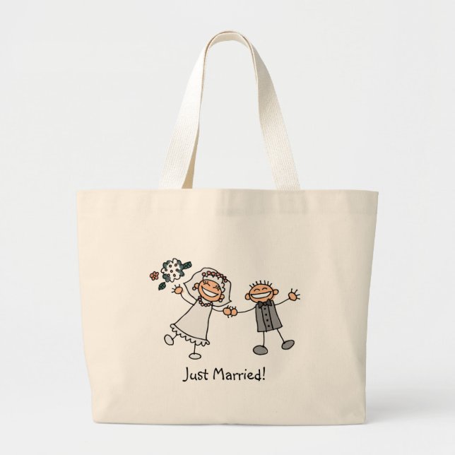 Just Married totebag Large Tote Bag (Front)