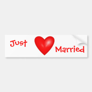 Just Married Valentine Bumper Sticker