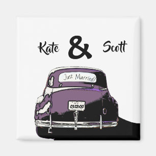 Just Married, Vintage Car add details Magnet
