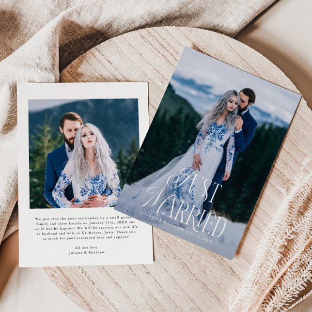 Just Married Vintage Elegance Wedding Photo Announcement (Creator Uploaded)