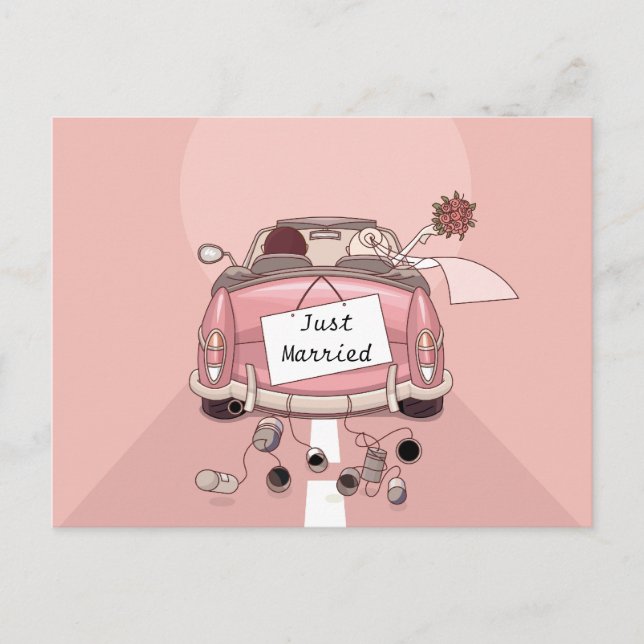 Just Married Wedding Announcement Love Postcard (Front)