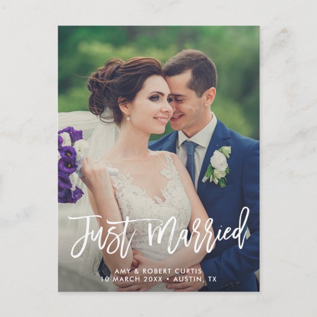 Just Married | wedding Announcement Postcard (Front)