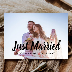 Just Married Wedding Announcements Photo Postcard