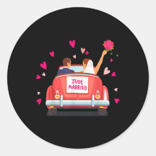 Just Married _ Wedding _ Bride &amp; Groom _ Gift  Classic Round Sticker