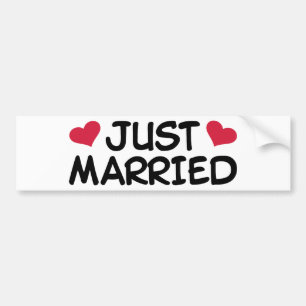 Just Married Wedding Bumper Sticker