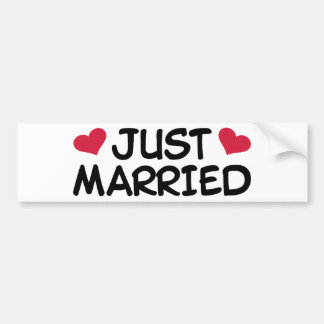 Just Married Wedding Bumper Sticker
