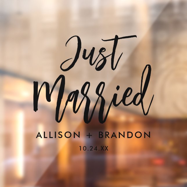 Just Married Wedding Car Decal Window Cling (Sheet 2)
