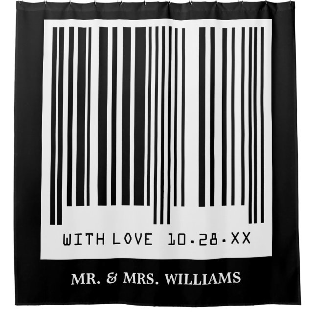 Just Married Wedding Date Funny Creative Barcode (Front)