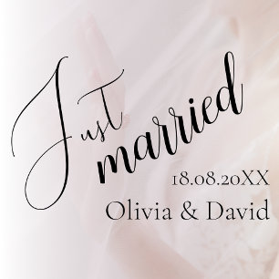 Just Married   Wedding Elegant Customized  Window Cling