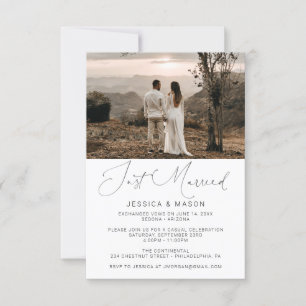Just Married Wedding Invite Eloped Announcement