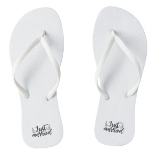 Just Married Wedding Marriage Slippers Flip Flops