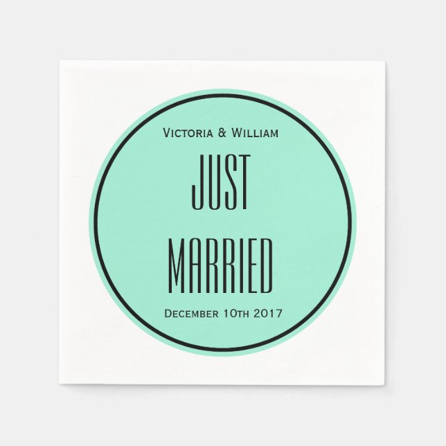 Just Married Wedding Napkins (Front)