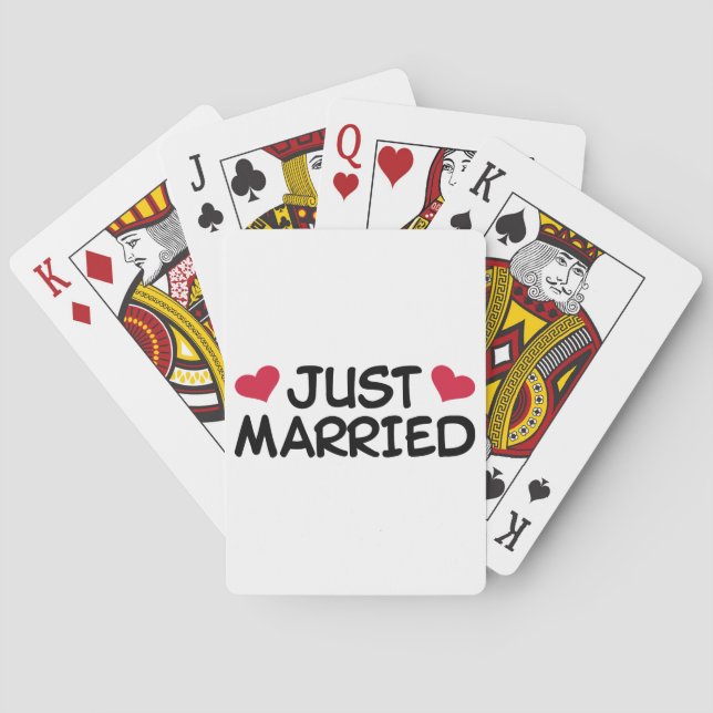 Just Married Wedding Playing Cards (Back)