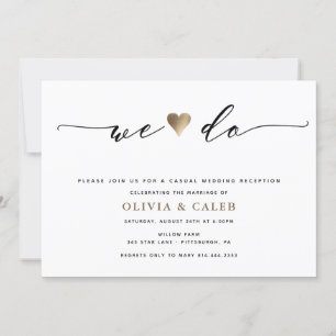 Just Married Wedding Reception invitation