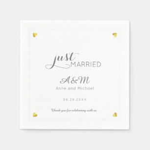 just married . wedding reception standard cocktail napkin