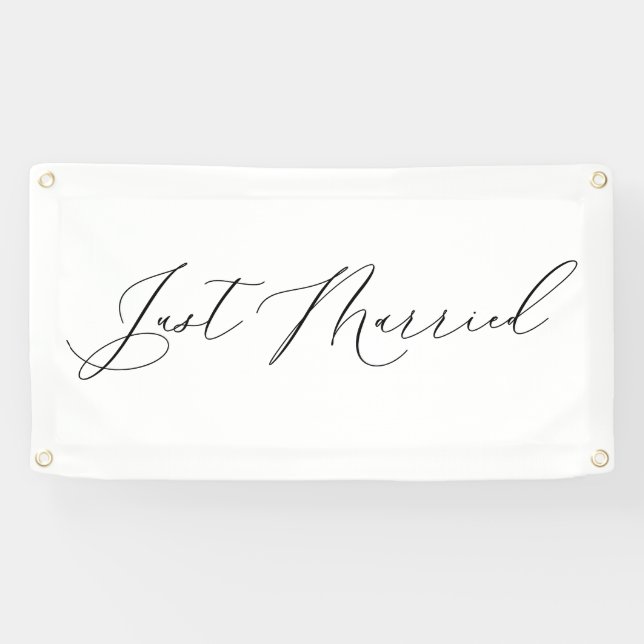 Just Married Wedding Send-off Car Banner Sign (Horizontal)