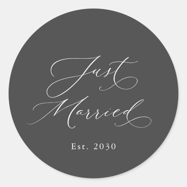 Just Married Wedding Sticker (Front)