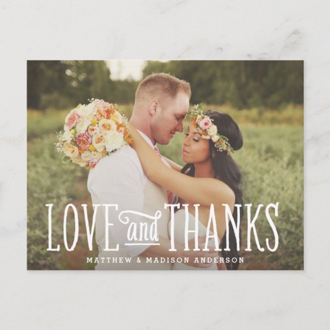 Just Married | Wedding Thank You Postcard (Front)