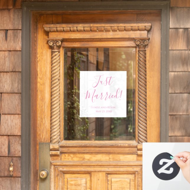 Just Married Wedding  Window Cling (Home Door)