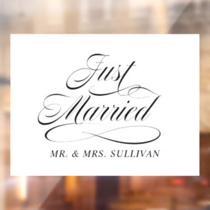 Just Married Window Cling