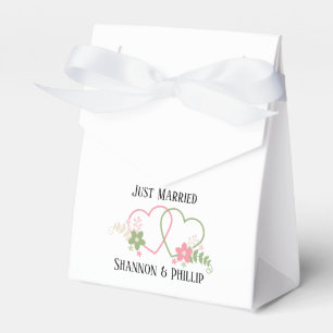 Just Married with Bride & Groom Names Favor Box