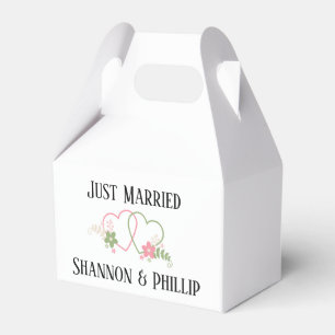 Just Married with Bride & Groom Names Favour Box