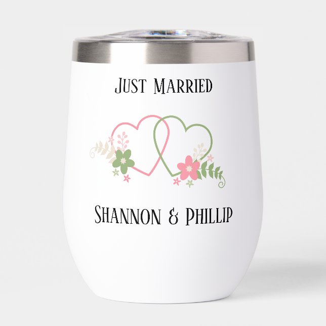 Just Married with Bride & Groom Names Yard   (Front)