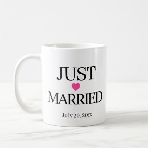 Just Married with Custom Date Coffee Mug