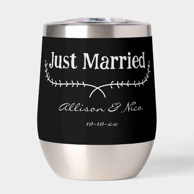 Just Married with Flourish Personalized Wedding (Front)