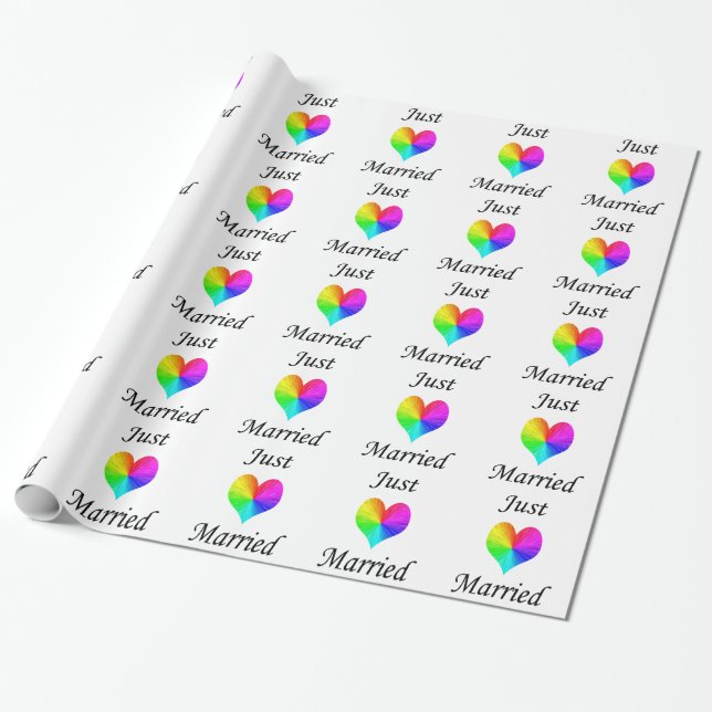 Just Married Wrapping Paper (Unrolled)