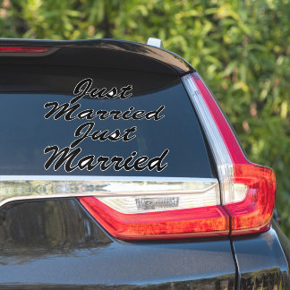 JUST MARRIED XL Car Stickers (2) - BLACK