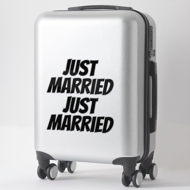 JUST MARRIED XL Car Stickers (2) - BLACK (Suitcase)