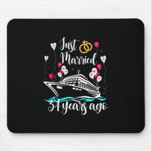 Just Married &#  Years Ago &# th Anniversary Cru Mouse Pad