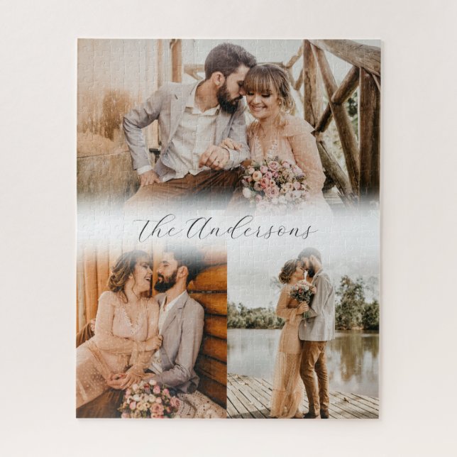Just Married Young Couple Family Photo Collage Jigsaw Puzzle (Vertical)