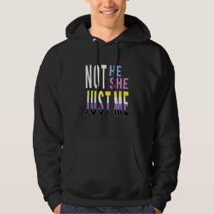 Just Me Nonbinary Flag Enby Genderqueer Non Binary Hoodie