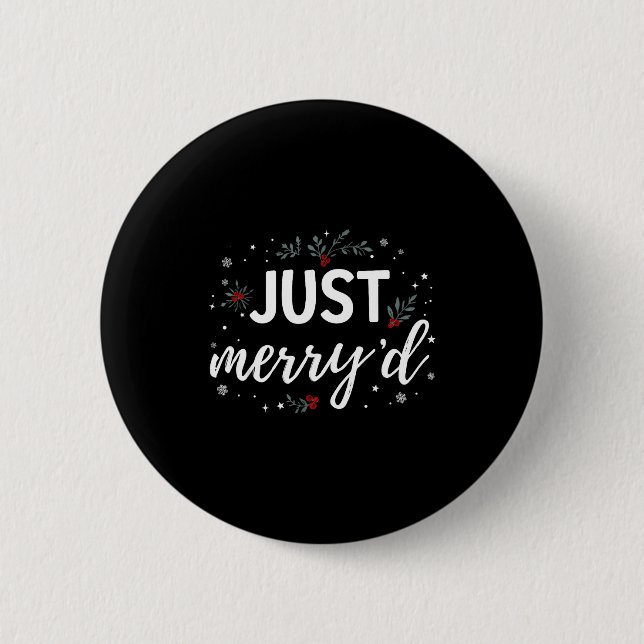Just Merry'd Matching Christmas Wedding Party Marr 2 Inch Round Button (Front)